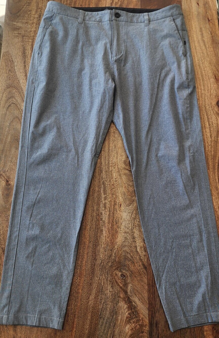 Vuori Pants Mens 36 Gray Stretch Chino Performance Travel Zip Pocket V431